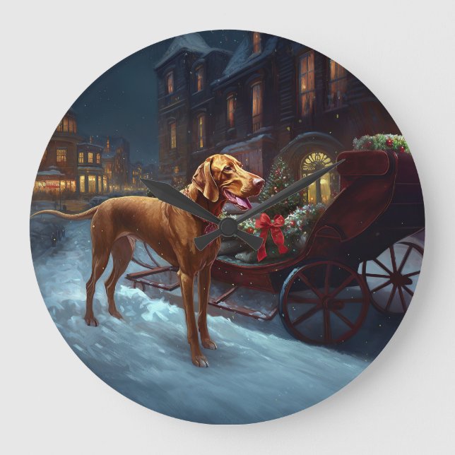 Vizsla Julfirande Säsong Stor Klocka (Framsida)