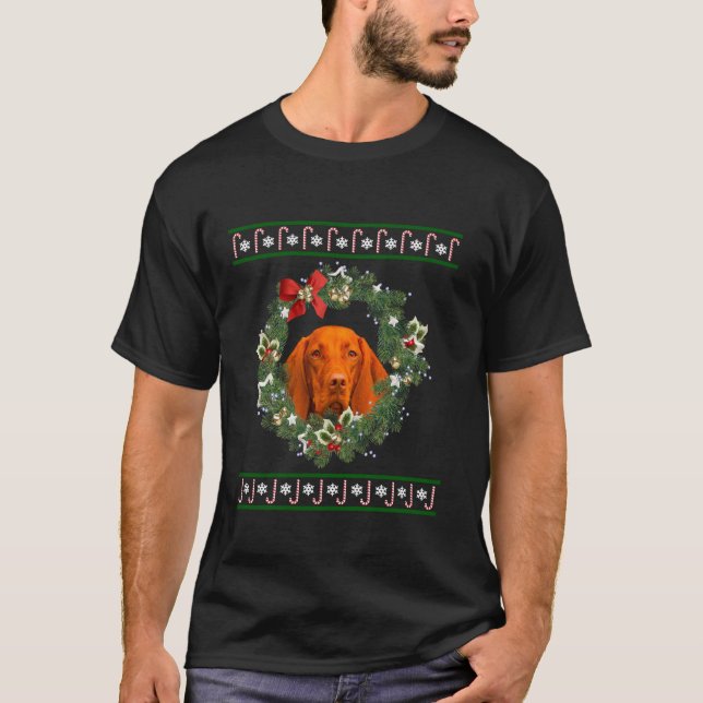 Vizsla Julgran Hund Santa Julafton Tee Pajamas L. (Framsida)