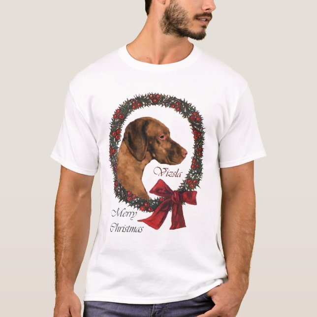 Vizsla julklappar t-shirt (Framsida)