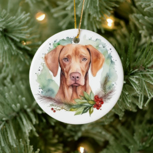 Vizsla julkrans Festiv Valp Julgransprydnad Keramik
