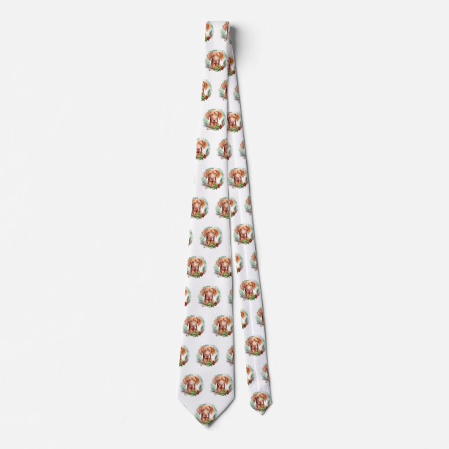 Vizsla Julkrans Festiva Hundvalp Slips (Framsida)