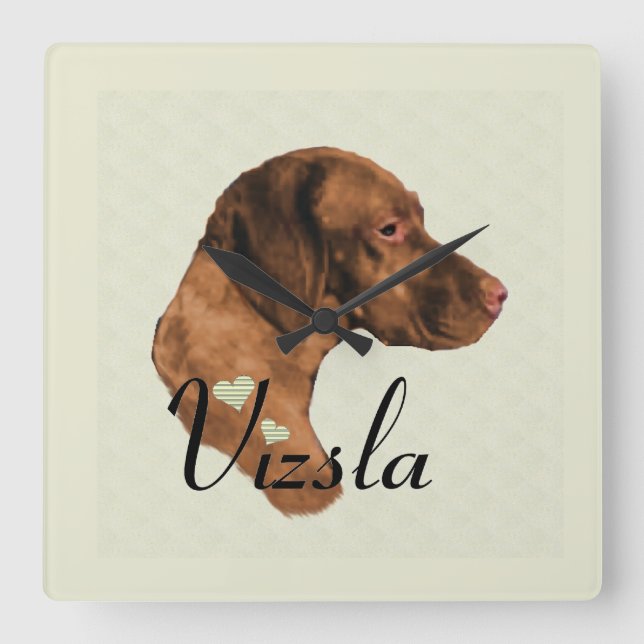 Vizsla Kärlek Gifts Fyrkantig Klocka (Framsida)