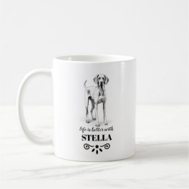 Vizsla Life är bättre med Anpassningsbar Hund Namn Kaffemugg