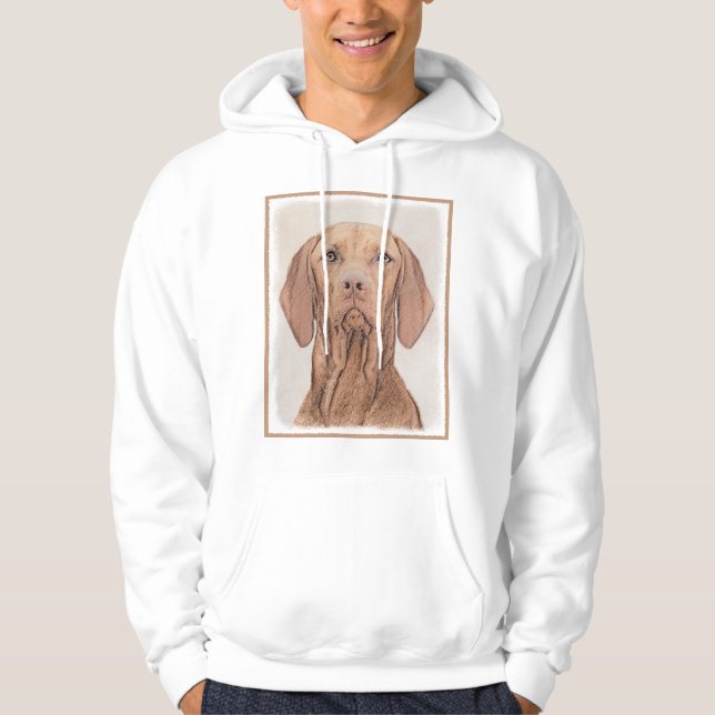 Vizsla målning - gullig original- hundkonst sweatshirt (Framsida)