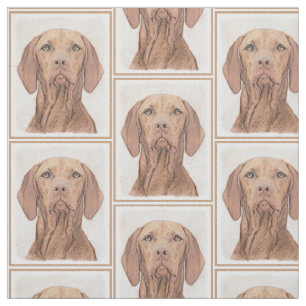 Vizsla målning - gullig original- hundkonst tyg