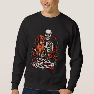 Vizsla Mamma Vizsla Älskare Skeleton Mamma Hundäga Lång Ärmad Tröja