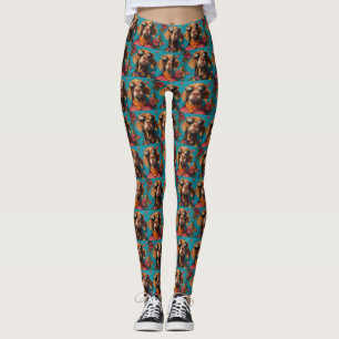 Vizsla med hjärtrusor Alla hjärtans dag Leggings