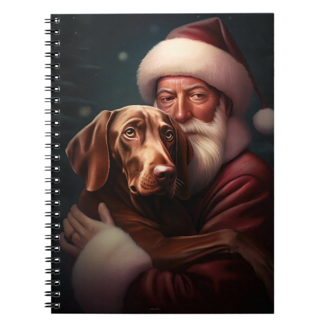 Vizsla med Jultomten julafton Anteckningsbok (Framsidan)