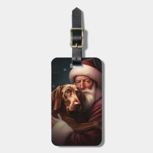 Vizsla med Jultomten julafton Bagagebricka
