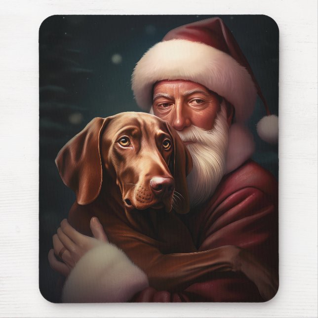 Vizsla med Jultomten julafton Musmatta (Framsidan)