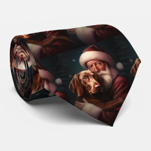 Vizsla med Jultomten julafton Slips