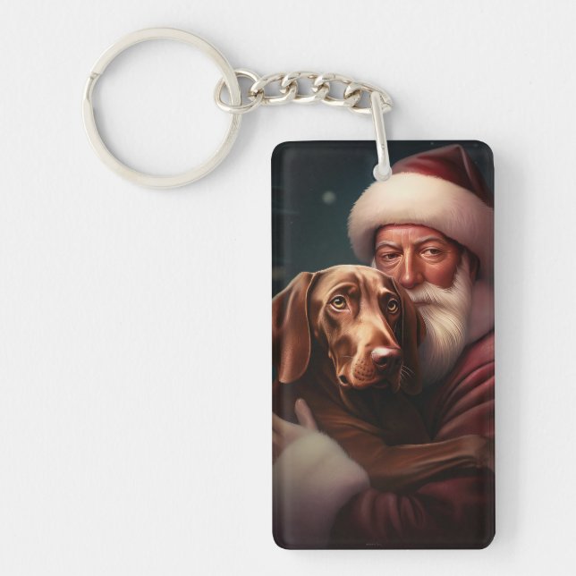 Vizsla med Tomte Julfirande Jul (Framsidan)