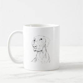 Vizsla Minimalist Ink Hund Kaffe Mugg