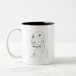 Vizsla Minimalist Ink Hund Kaffe Mugg