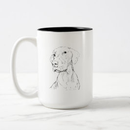 Vizsla Minimalist Ink Hund Kaffe Mugg