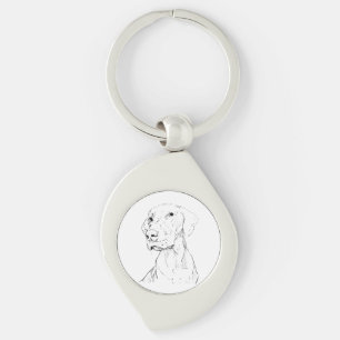 Vizsla-nyckelring – Minimalistisk present Swirl Silverfärgad Nyckelring