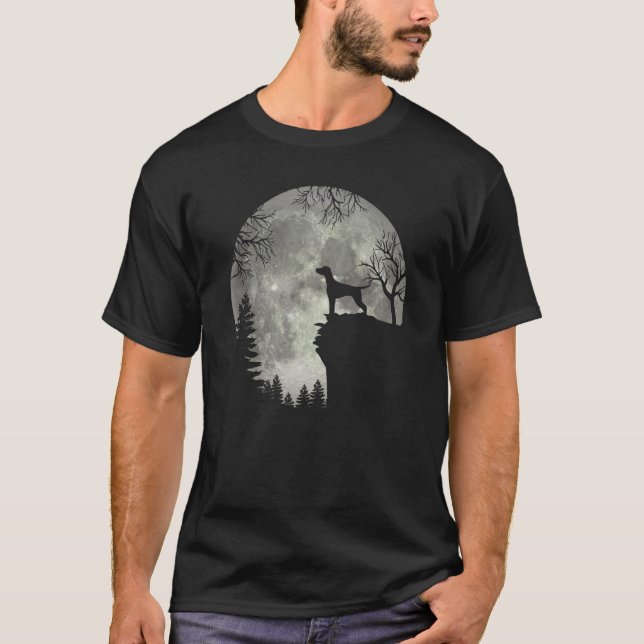 Vizsla och Måne Halloween T Shirt (Framsida)