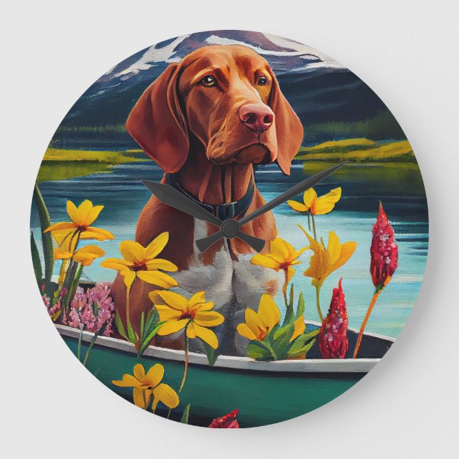 Vizsla på paddel: Ett naturskönt äventyr Stor Klocka (Framsida)
