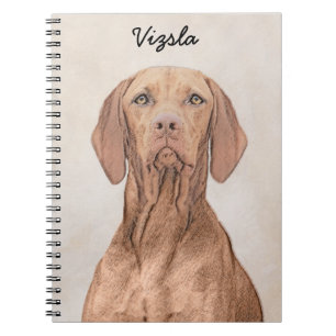 Vizsla Painting - Cute Original Hund Art Anteckningsbok Med Spiral