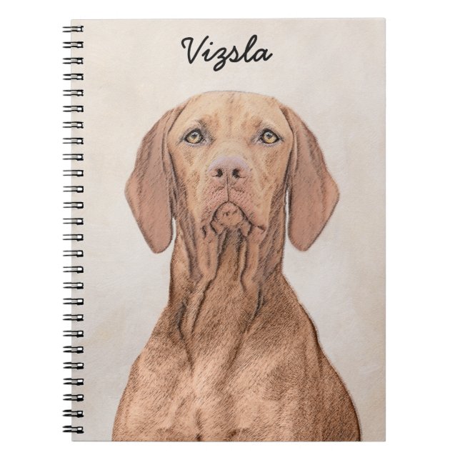Vizsla Painting - Cute Original Hund Art Anteckningsbok Med Spiral (Framsidan)