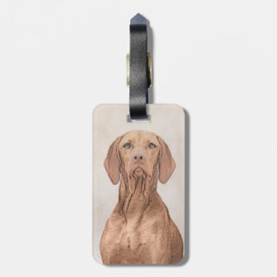 Vizsla Painting - Cute Original Hund Art Bagagebricka