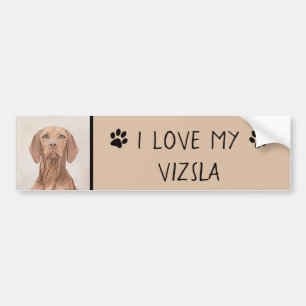 Vizsla Painting - Cute Original Hund Art Bildekal