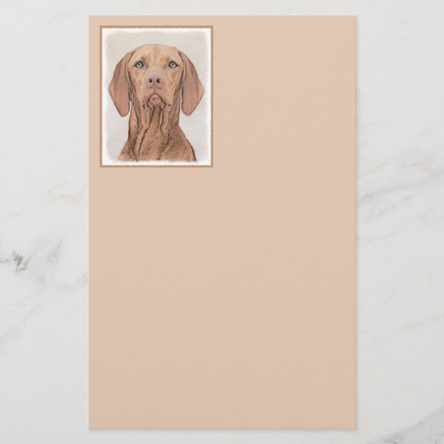 Vizsla Painting - Cute Original Hund Art Brevpapper (Framsida)