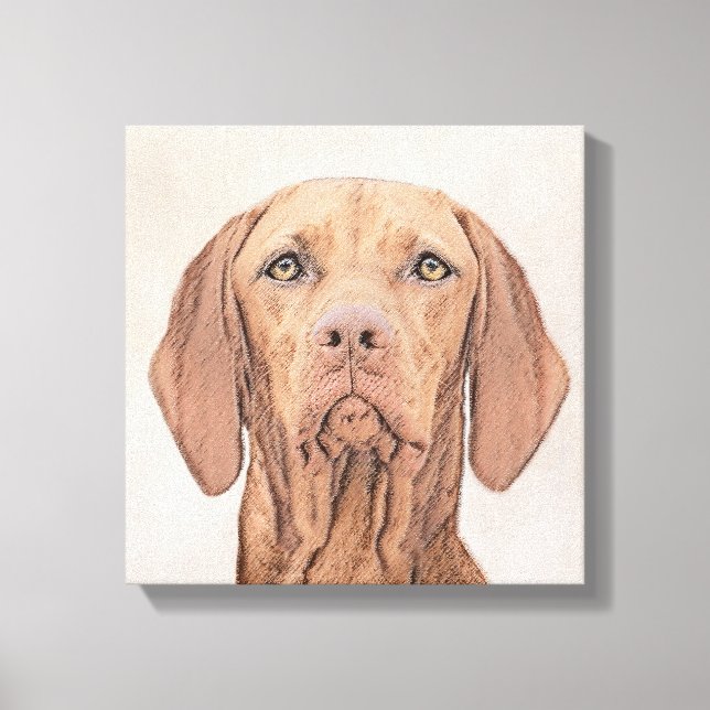 Vizsla Painting - Cute Original Hund Art Canvastryck (Framsida)