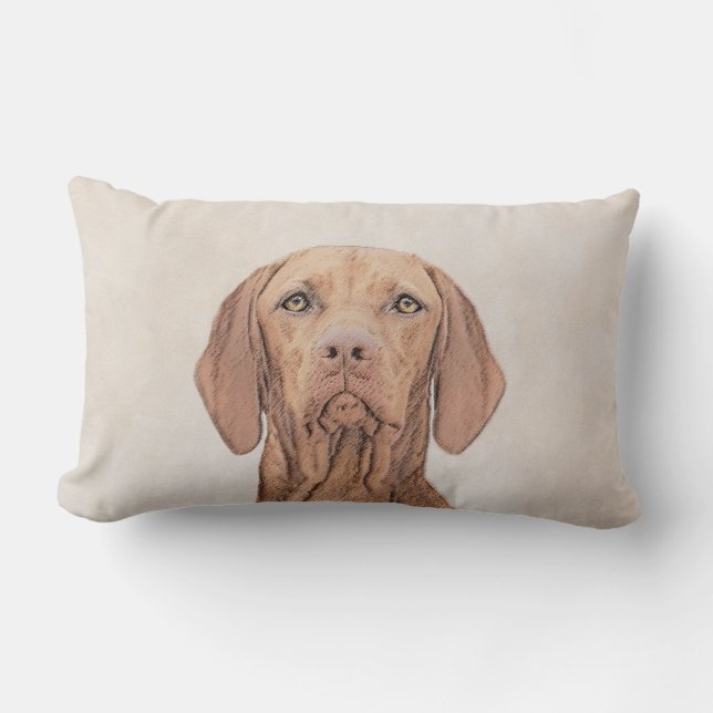 Vizsla Painting - Cute Original Hund Art Lumbarkudde (Framsida)