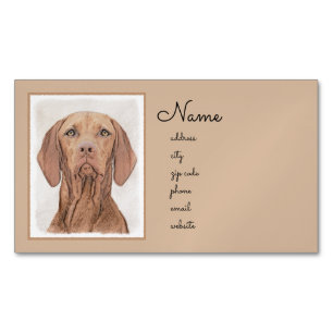 Vizsla Painting - Cute Original Hund Art Magnetiska Visitkort