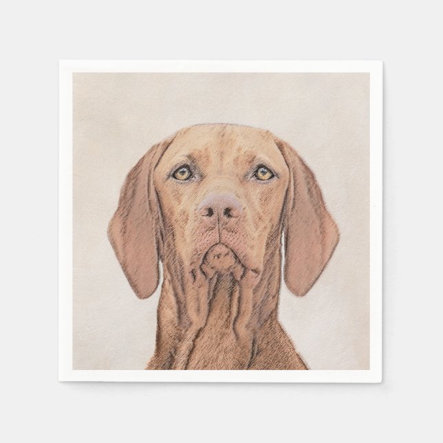 Vizsla Painting - Cute Original Hund Art Pappersservett (Framsidan)