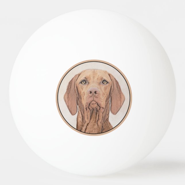 Vizsla Painting - Cute Original Hund Art Pingisboll (Framsidan)