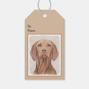 Vizsla Painting - Cute Original Hund Art Presentetikett