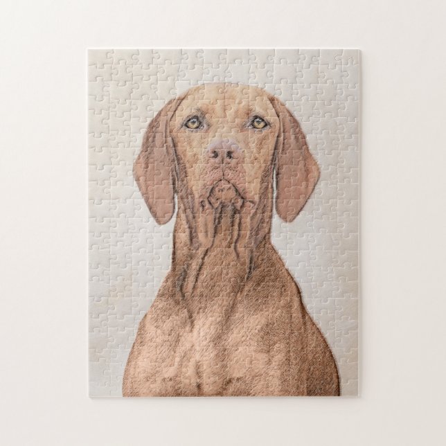 Vizsla Painting - Cute Original Hund Art Pussel (Vertikal)