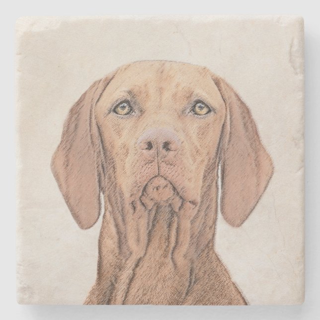 Vizsla Painting - Cute Original Hund Art Stenunderlägg (Framsidan)
