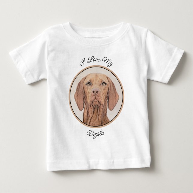 Vizsla Painting - Cute Original Hund Art T Shirt (Framsida)