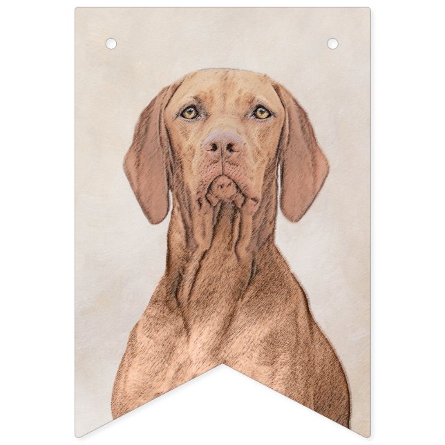 Vizsla Painting - Cute Original Hund Art Vimplar (Första flaggan)