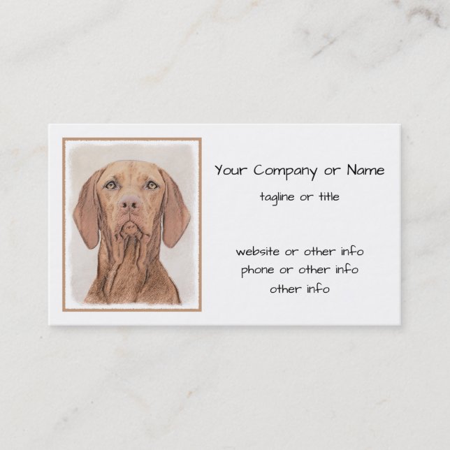 Vizsla Painting - Cute Original Hund Art Visitkort (Framsida)