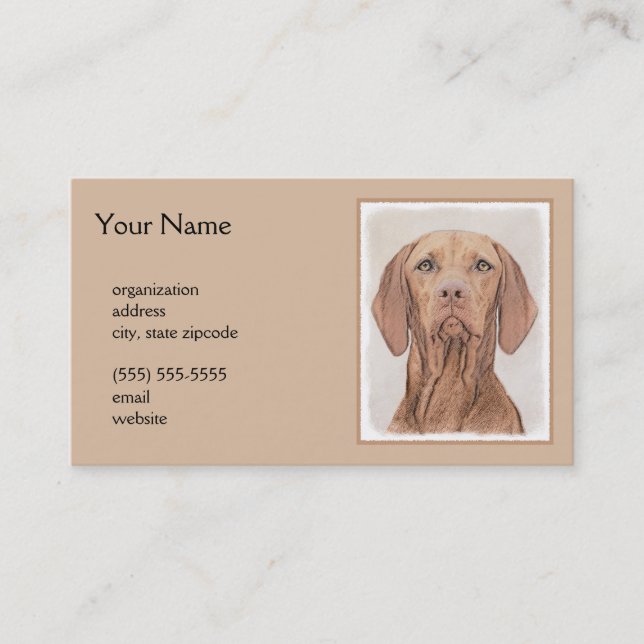 Vizsla Painting - Cute Original Hund Art Visitkort (Framsida)