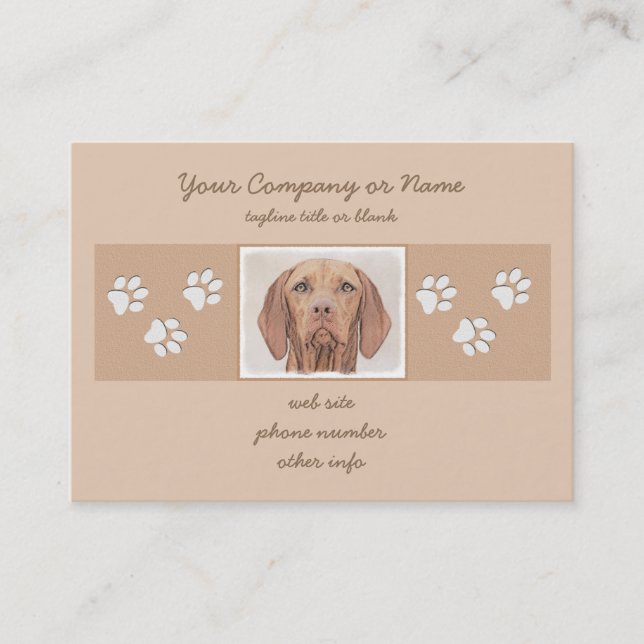 Vizsla Painting - Cute Original Hund Art Visitkort (Framsida)
