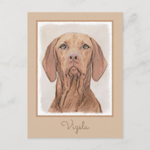 Vizsla Painting - Cute Original Hund Art Vykort