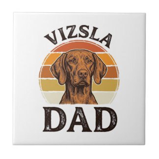 Vizsla Pappa Vintage Gravyr Hund Design_1 Kakelplatta