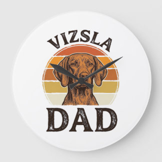 Vizsla Pappa Vintage Gravyr Hund Design_1 Stor Klocka