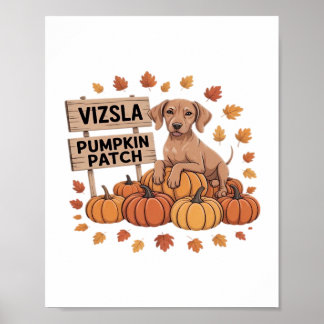 Vizsla Pumpkin Patch Hundälskare Thanksgiving Hall Poster