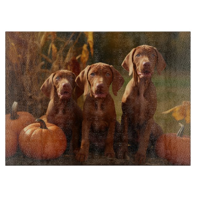 Vizsla Puppy Autumn Delight Pumpkin (Framsidan)