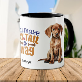 Vizsla Puppy Hund du gör mitt Svan Wag Mugg