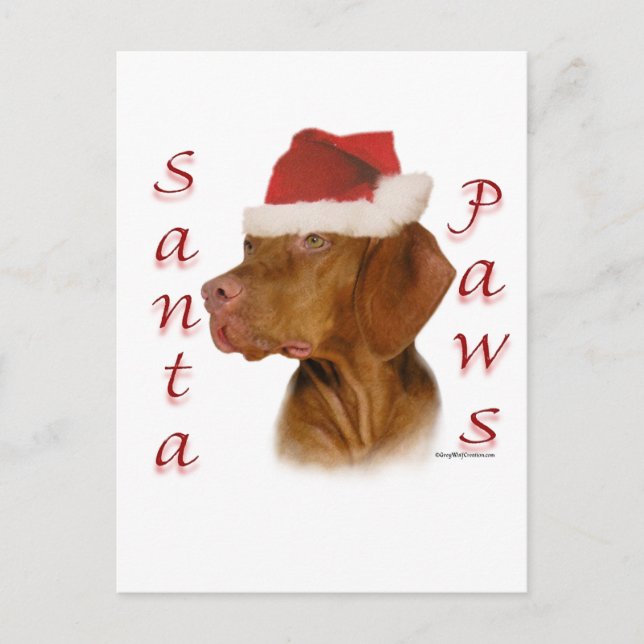 Vizsla Santa Tassar Helg Vykort (Framsida)