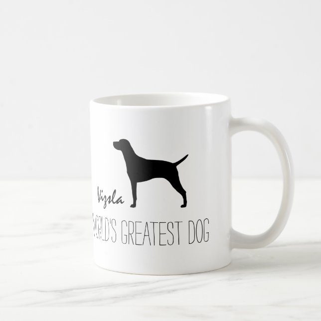 Vizsla Silhouette Världsmästare Hund | Anpassnings Kaffemugg (Höger)