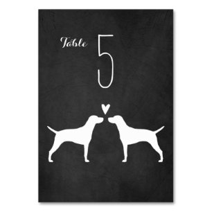 Vizsla Silhouettes Wedding Reception Hund aveln Bordsnummer