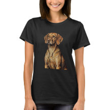 Vizsla Skiss-Style Illustration T-Shirt